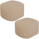Ver imagem 1 de Kit 2 Puffs Decorativos Orgânico para Living Quarto 70cm Doha W01 Linho Bege Escuro - Lyam Decor