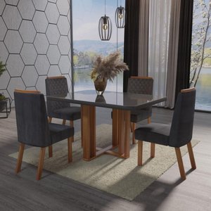 Sala de Jantar 120x80 Paola Graf 4 Cad Bom Pastor Nat/cinza