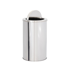 Lixeira em Aço Inox 20l Basculante Redonda 24x40 - 1