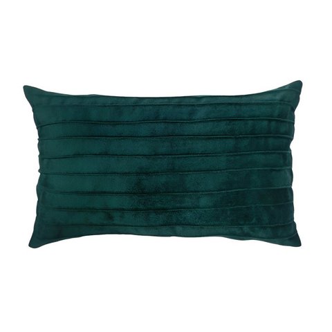Capa de Almofada Drapeada Line Veludo Verde Escuro - Retangular