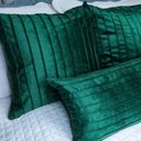 Ver imagem 6 de Capa de Almofada Drapeada Line Veludo Verde Escuro - Retangular