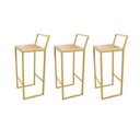 Ver imagem 6 de Jogo 3 Banqueta Alta Balcão Bistrô Dourada Confort Industrial Premium Pinus Don Castro Decor Industr