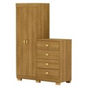 Ver imagem 1 de Guarda Roupa Cômoda 4 Gavetas 120cm Rita Nature V02 - Mpozenato