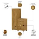 Ver imagem 3 de Guarda Roupa Cômoda 4 Gavetas 120cm Rita Nature V02 - Mpozenato