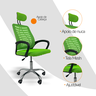Cadeira Escritório Diretor Oficial Tela Mesh Apoio Nuca - Preto Verde + E-book - 7
