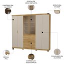 Ver imagem 3 de Guarda Roupa Casal 260cm Vidro Reflecta Vonn Nature/fendi V02 - Mpozenato