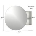 Ver imagem 2 de Armário Espelheira Luna sem Porta 1 Prateleira MDF com Espelho 80cm Branco Venturi