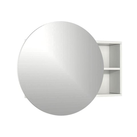 Armário Espelheira Luna sem Porta 1 Prateleira MDF com Espelho 80cm Branco Venturi