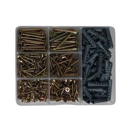 Kit 500 Parafusos Chipboard Philips e Buchas + Maleta - 1