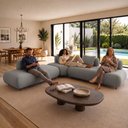 Ver imagem 7 de Sofá de Canto Modulado Orgânico com Almofadas e Base Madeira Maciça 280CMX340CM Madri