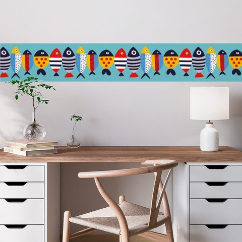 Faixa Decorativa Adesiva (autocolante) - Peixes