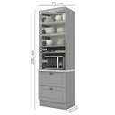 Ver imagem 3 de Torre Quente 2 Portas 2 Gav 72 Cm C350 Americana Cinza Calcare Henn