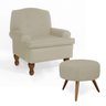 Conjunto Poltrona Vovó Lucy com Puff Danny Suede Bege - 1