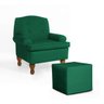 Conjunto Poltrona Vovó Lucy Decorativa com Puff Ana Suede Verde Bandeira - 1