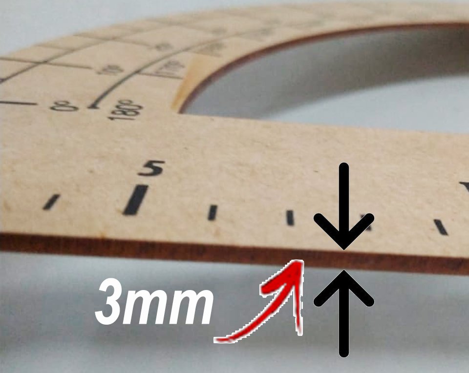 Kit Geométrico do Professor Com 1 Transferidor Em MDF 180 Graus + 1 Compasso Para Giz 40 cm + 1 Esqu - 2