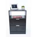 Ver imagem 1 de Mesa De Cabeceira 60cm De Altura Preto Com 2 Gavetas enviamos montado