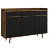 Balcão Aparador Buffet Quartz 3 Portas Madeira B02 Rústica/Preto - 1