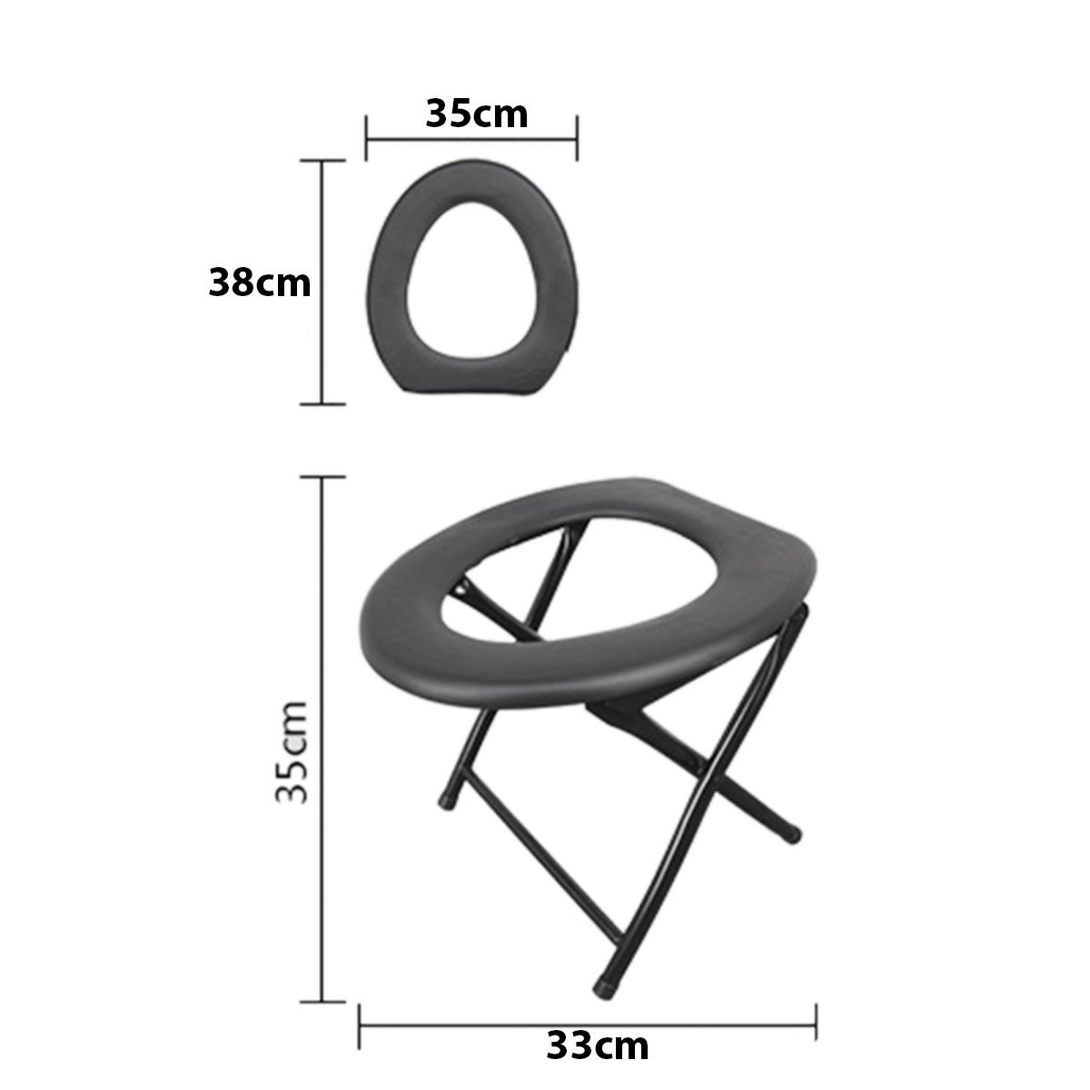 Cadeira Banho Banheiro Assento Deficiente Idoso Aço Inox Dobravel Resistente Portatil Banco Acampame - 2