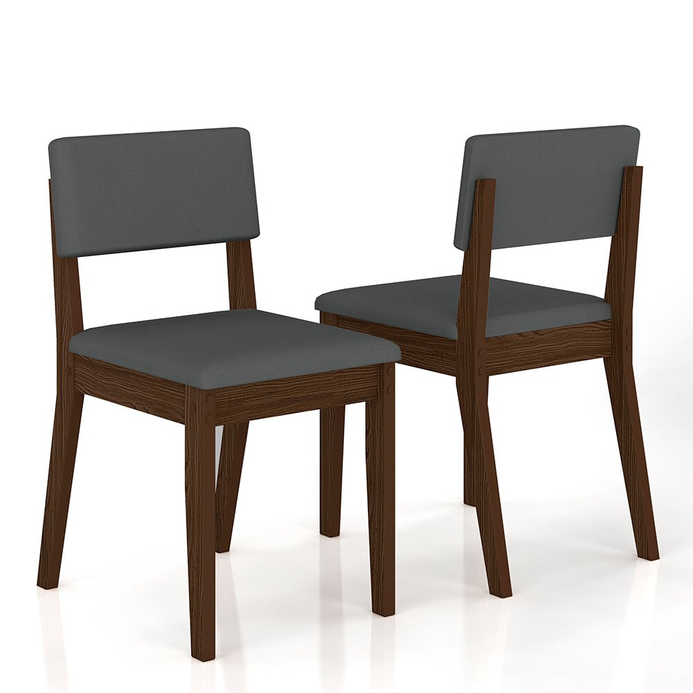 Conjunto de Mesa com 2 Cadeiras Arkansas Imbuia/cinza - M. Arapongas Imbuia/suede Cinza - 5