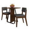 Conjunto de Mesa com 2 Cadeiras Arkansas Imbuia/cinza - M. Arapongas Imbuia/suede Cinza - 1