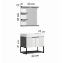 Ver imagem 3 de Conjunto de Banheiro Berton Urban 60cm Cinzel/br