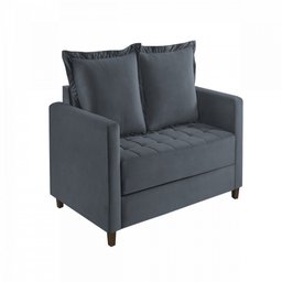 Sofa Cama Frisa Colchao Casal Pes de Madeira Talento Móveis - 2