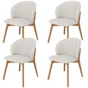 Ver imagem 1 de Kit 04 Cadeiras de Jantar e Estar Living Estofada Mia L02 Bouclê Cru - Lyam Decor