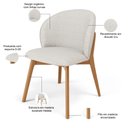 Ver imagem 4 de Kit 04 Cadeiras de Jantar e Estar Living Estofada Mia L02 Bouclê Cru - Lyam Decor