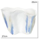 Ver imagem 4 de Vaso Decorativo Ceramica Branco e Azul Florarte 20cm