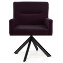 Ver imagem 2 de Kit 2 Poltronas Decorativas Giratórias Base Eiffel Preto Angel B-292 Veludo Uva - Domi
