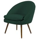 Ver imagem 1 de Poltrona Decorativa Sala de Estar Pés Palito Rafa C-117 Linho Verde - Domi