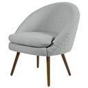Ver imagem 1 de Poltrona Decorativa Sala de Estar Pés Palito Rafa C-315 Linho Cinza Claro - Domi