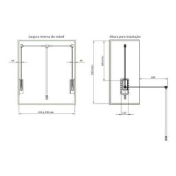 Cabideiro Basculante 890mm a 1210mm 12kg Fgvtn- Floresta - 3 Cabideiro Basculante 890mm a 1210mm 12kg Fgvtn- Floresta - 3