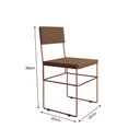 Ver imagem 3 de Mesa Jantar Retangular Industrial Trama 1,50x0,90m Preta com 6 Cadeiras Estofadas Marrom e Cobre Vit