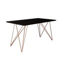 Ver imagem 4 de Mesa Jantar Retangular Industrial Trama 1,50x0,90m Preta com 6 Cadeiras Estofadas Marrom e Cobre Vit