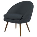 Ver imagem 1 de Poltrona Decorativa Sala de Estar Pés Palito Rafa C-465 Linho Chumbo - Domi
