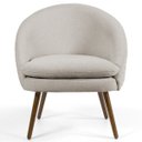Ver imagem 2 de Kit 2 Poltronas Decorativas Pés Palito Rafa C-107 Linho Bege - Domi