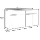 Ver imagem 4 de Balcão Aparador Buffet 4 Portas 2 Gavetas 100% Mdf Anne N02 Ypê