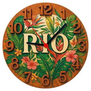 Relógio de Parede - Rio de Janeiro -efeito 3d -25x25x2cm