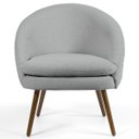 Ver imagem 2 de Kit 2 Poltronas Decorativas Pés Palito Rafa C-315 Linho Cinza Claro - Domi