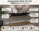 Ver imagem 2 de Aparador Industrial Preto Pé de Ferro Dourado Eros 110cm Gavetas Corrediças Telescópicas Modernas