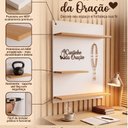 Ver imagem 3 de Prateleira Cantinho da Oração Painel Suspenso MDF Branco Amadeirado Letra 3D