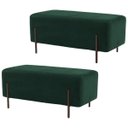 Ver imagem 1 de Kit 2 Puffs Decorativos 90cm Base Aço Status B-303 Veludo Verde Musgo - Domi