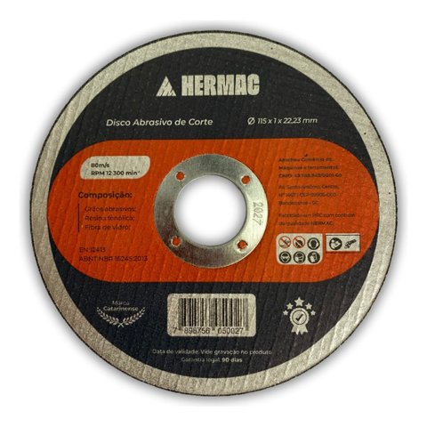 Kit 25 Discos de Corte Metal/inox 115x10mm Esmerilhadeira