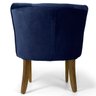 Poltrona Decorativa Sala de Estar Debrum Base Madeira Olivia B-304 Veludo Azul Marinho - Domi - 2