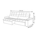 Ver imagem 3 de Sofá Retrátil e Reclinável 3 Lugares 210cm Robem Porta Copos no Braço Veludo Cinza G22 - Gran Belo