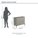Ver imagem 3 de Buffet Bend 99 cm Porta Frisada Incolar Grigio com Pé Preto
