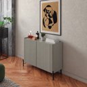 Ver imagem 1 de Buffet Bend 99 cm Porta Frisada Incolar Grigio com Pé Preto