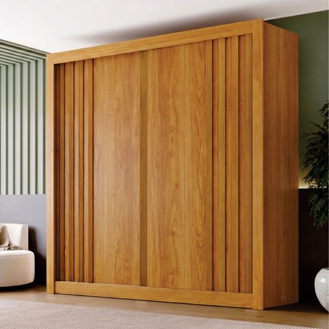 Guarda-Roupa para Casal 2 Portas Milano MDF Marrom/Cinamomo