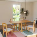 Ver imagem 2 de Mesa de Jantar Retangular 6 Lugares 160cm x 90cm Base em X 100% MDF Carvalho Rose